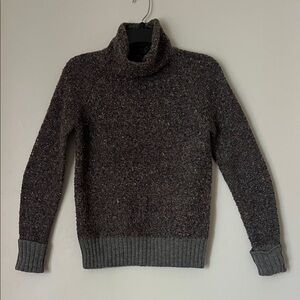 Rachel Zoe Brown Gray Boucle Turtleneck Sweater S